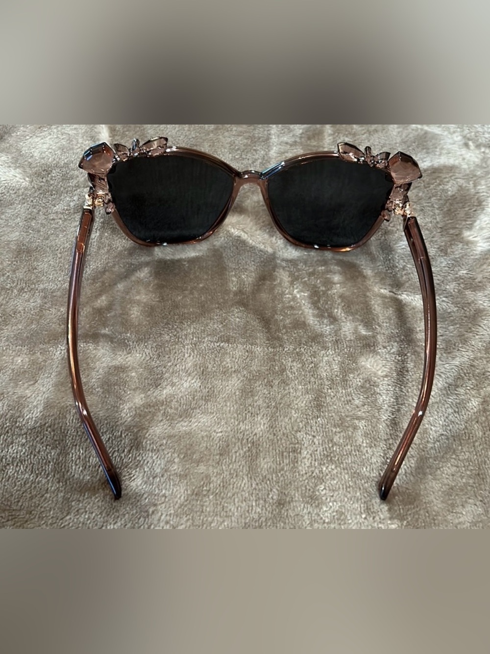 Jimmy Choo Rose-Tone Crystal Floral Butterfly Sunglasses - Picture 3 of 6